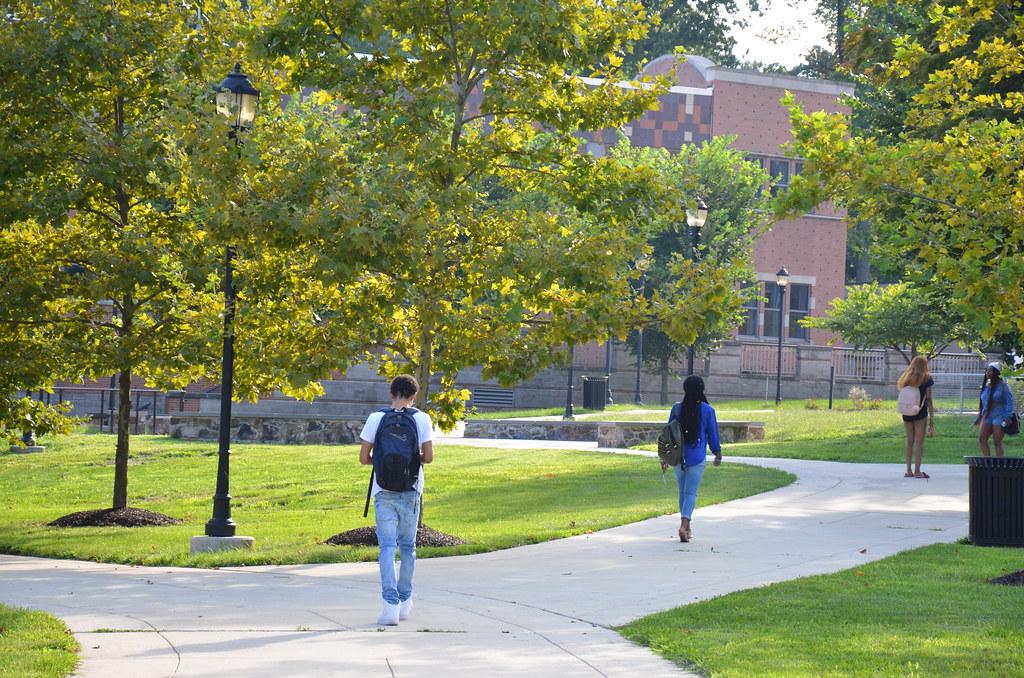 students on campus